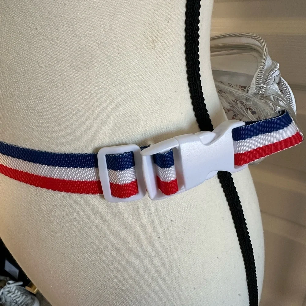 Claire’s Kids Red, White and Blue Clear Stars and Stripes belt Bag – NEW w/Tag